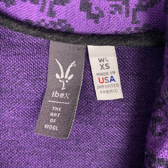 Ibex Full Zip Sweater Jacket Women's XS Purple Zque Merino Wool Mock Neck - Picture 8 of 15